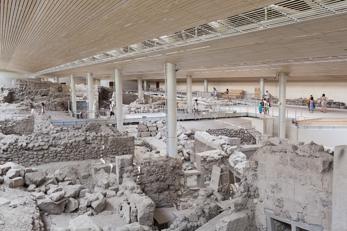 'Akrotiri,excavation site of a Minoan Bronze Age settlement on the Greek island of Santorini ' - Santorini